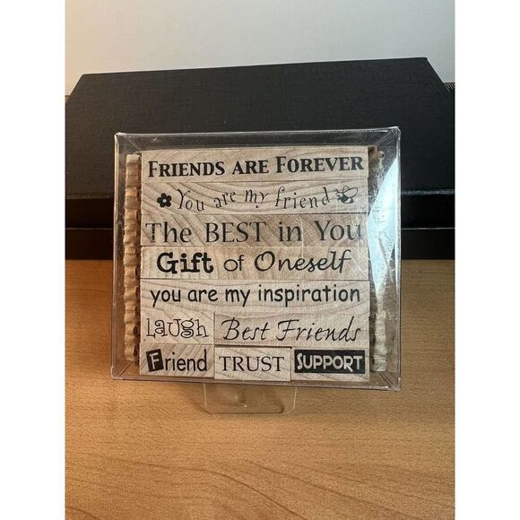 PSX Rubber Stamp Wood Best FRIEND Friendship Gift Scrapbook Cards Lot of 7 2003 - Picture 1 of 5